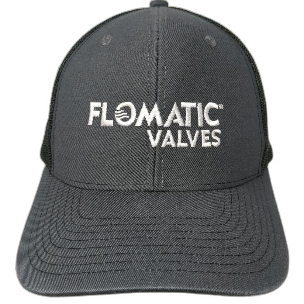 Richardson Trucker Hat Gray One Size Flomatic Valves Mesh Snapback Embroidered